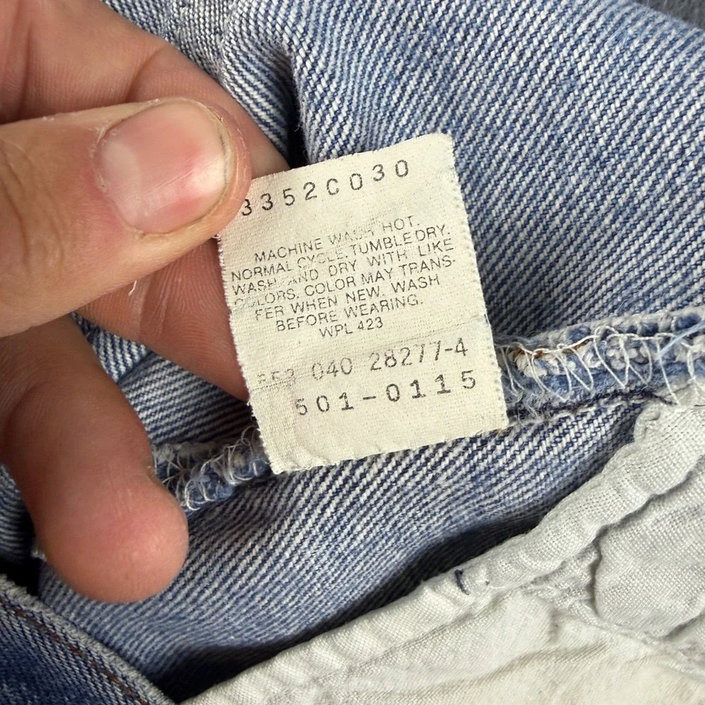 Vintage USA Levis 501 Jeans Men's 36x34 (Fits 34x34) Blue Faded Button Fly 1980s